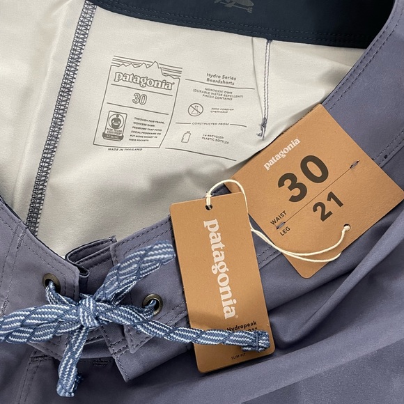 Men's PATAGONIA Hydropeak Boardshorts 21" Sz 30 Current Blue MSRP $69 - Picture 6 of 6